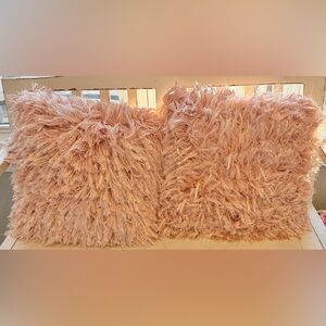 425 South Los Angeles peach color fringe pillow cover and pillow in EUC